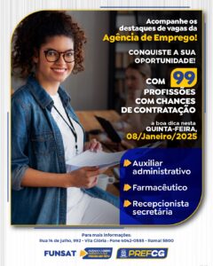 Funsat oferece 1.160vagas de emprego nesta quinta-feira – CGNotícias