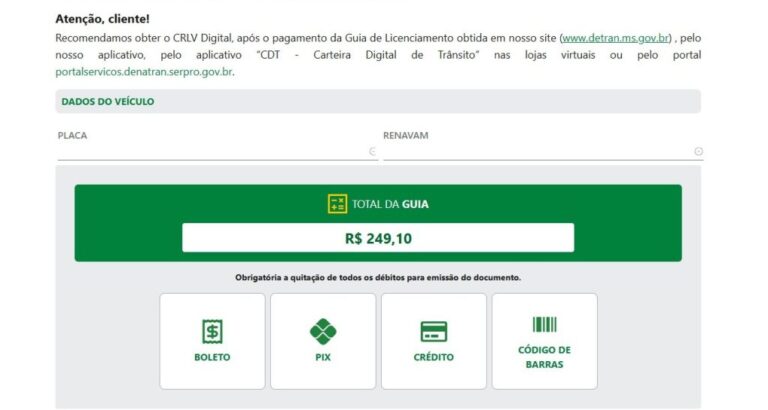 Licenciamento 2026 começa com nova opção de parcelamento digital no Portal Meu Detran – Agência de Noticias do Governo de Mato Grosso do Sul