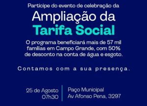 Tarifa Social de Água e Esgoto será ampliada para mais de 57 mil famílias – CGNotícias